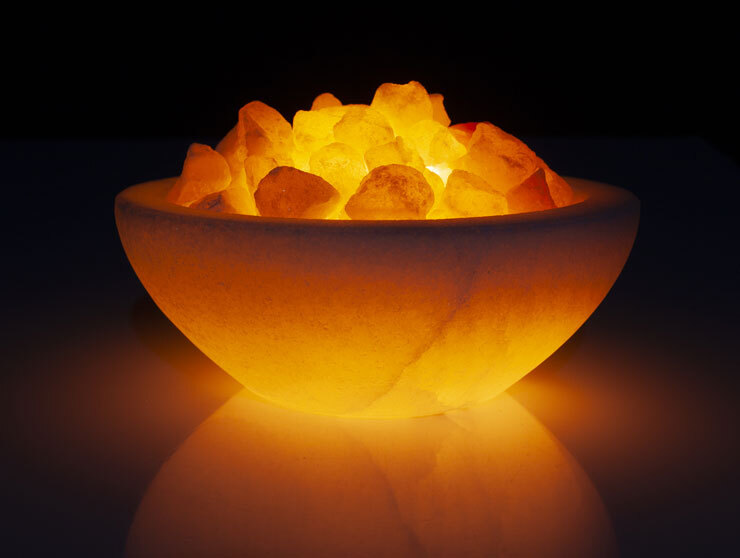 آباژور کاسه و قلوه سنگ صورتی